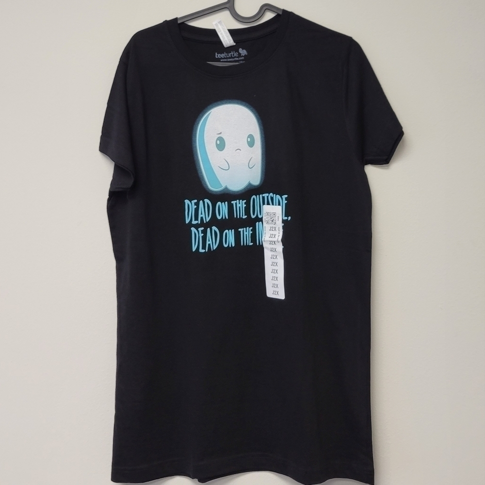Teeturtle Ghost Dead on the outside Dead on the inside graphic t-shirt Black 2XL